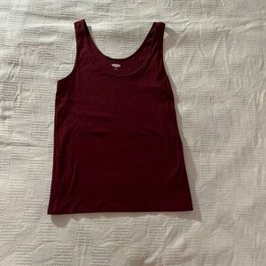 Old Navy Deep Red Slim Fit Tank Top